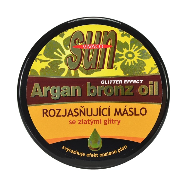 Vivaco Zvláčňující máslo Argan bronz oil s GLITRY po opalování 200 ml