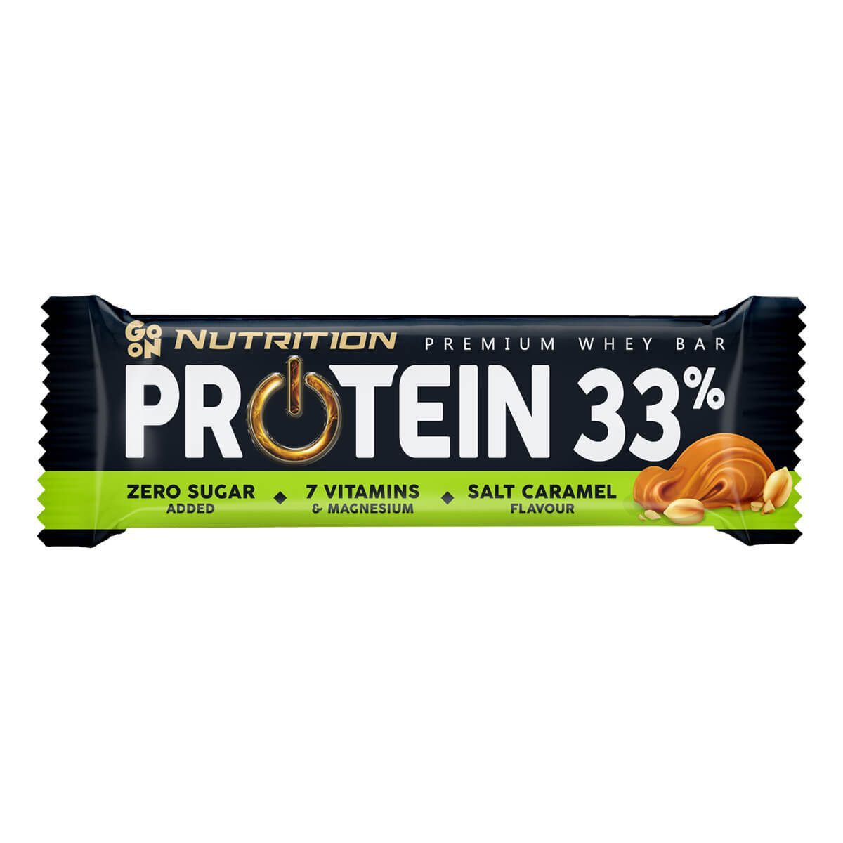 Zobrazit detail výrobku Vieste GO ON Proteinová tyčinka 33% slaný karamel 50 g + 2 měsíce na vrácení zboží