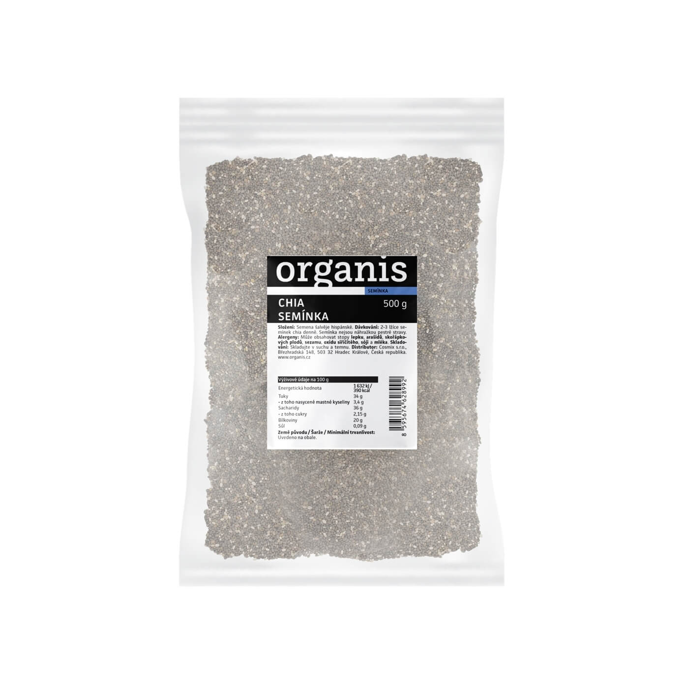 Zobrazit detail výrobku Organis Organis Chia semínka BIO 500 g + 2 měsíce na vrácení zboží