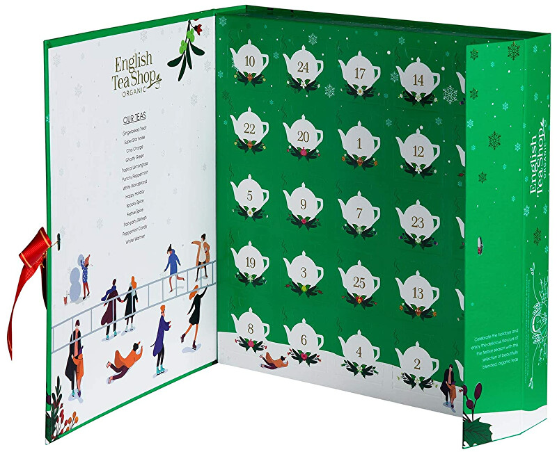 Zobrazit detail výrobku English Tea Shop Adventní kalendář Zelený, ETS25 pyramidek, 13 příchutí