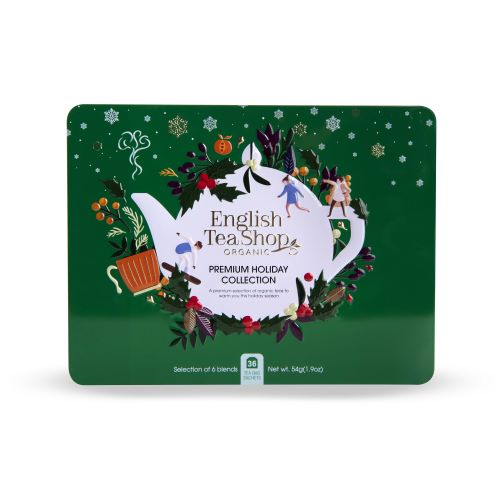 English Tea Shop Dárková sada Vánoční zelená BIO v plechové kazetě 36 sáčků