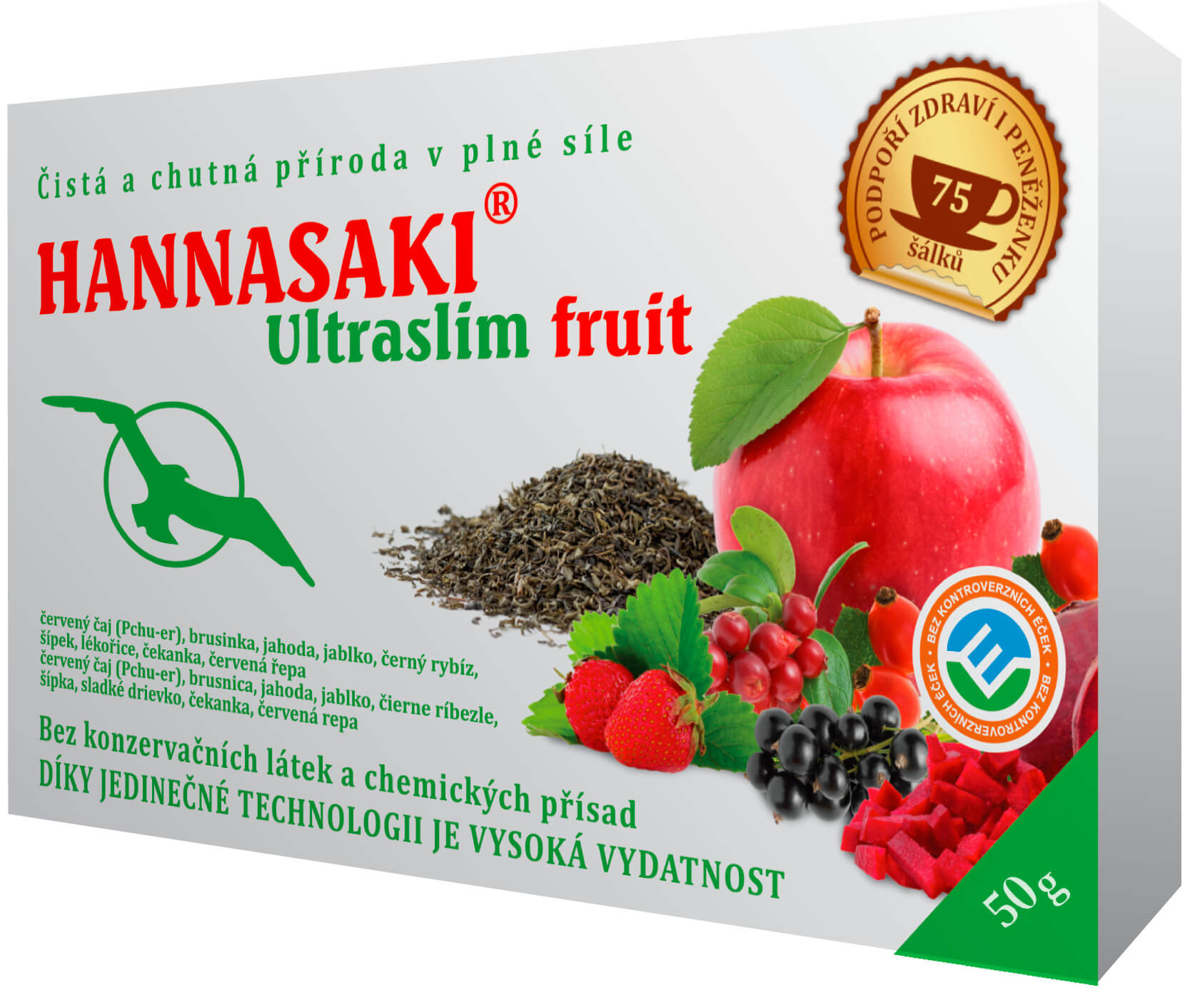 Zobrazit detail výrobku Čaje Hannasaki Hannasaki UltraSlim Fruit 50 g + 2 měsíce na vrácení zboží