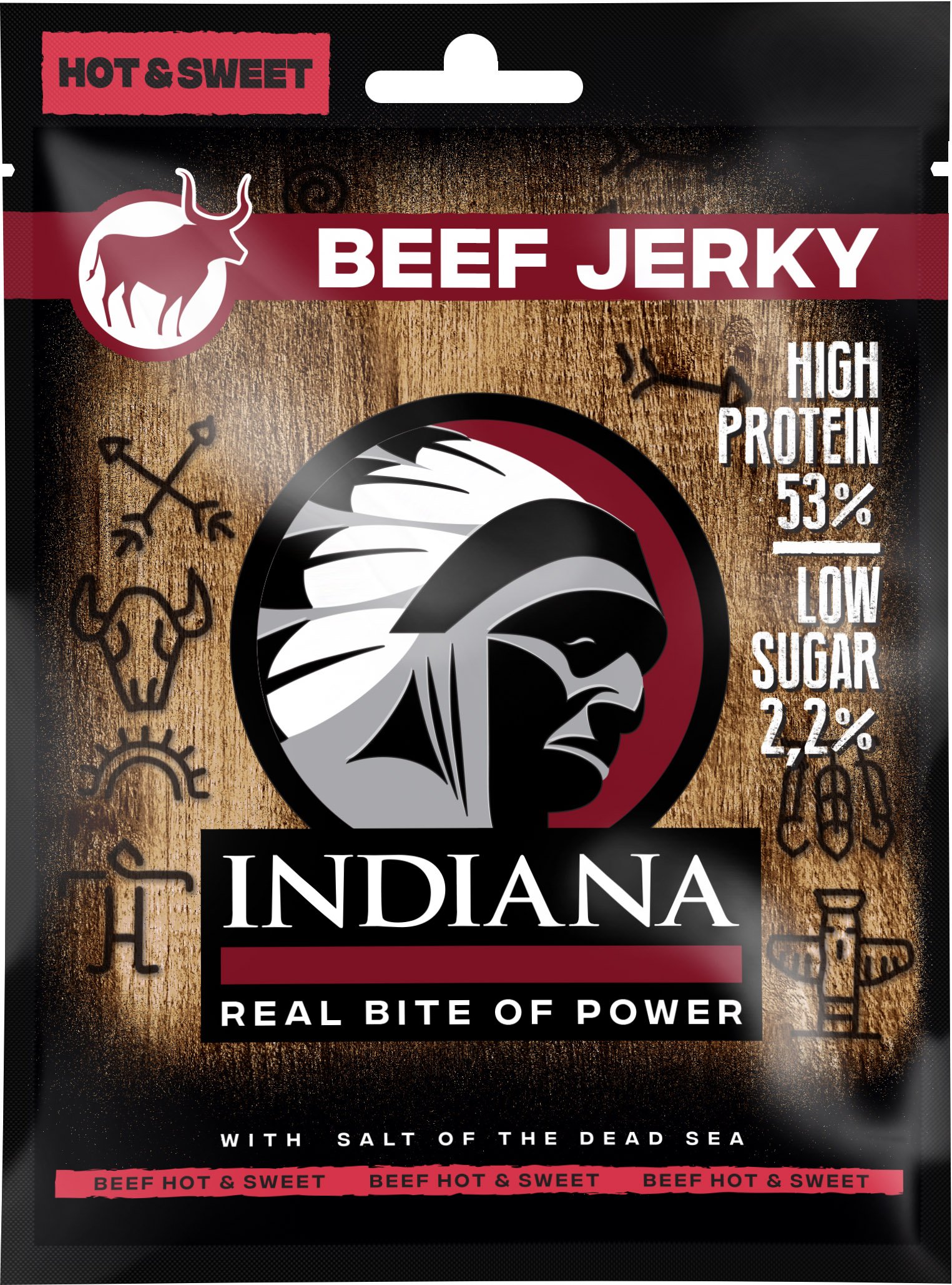 Zobrazit detail výrobku Indiana Indiana Jerky beef (hovězí) Hot & Sweet 25 g Zobrazit detail výrobku Indiana Indiana Jerky beef (hovězí) Hot & Sweet 25 g