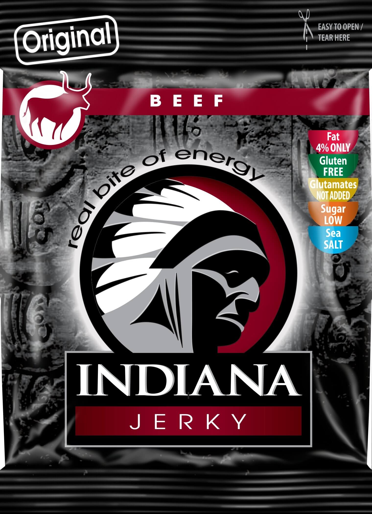 Zobrazit detail výrobku Indiana Indiana Jerky beef (hovězí) Original 25 g + 2 měsíce na vrácení zboží