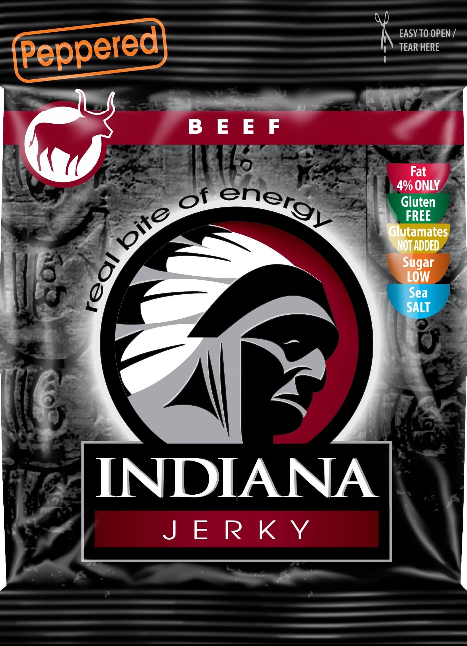 Zobrazit detail výrobku Indiana Indiana Jerky beef (hovězí) Peppered 25 g + 2 měsíce na vrácení zboží