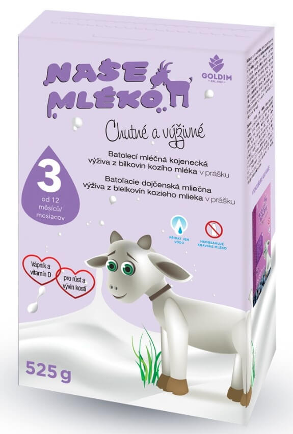 Zobrazit detail výrobku Goldim Naše mléko 3 batol. výživa z kozího mléka 12 m + 525 g