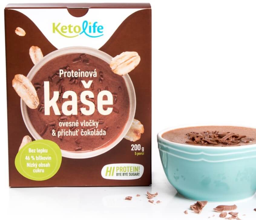 Zobrazit detail výrobku KetoLife Proteinová kaše - Ovesné vločky a příchuť čokoláda 5 x 40 g + 2 měsíce na vrácení zboží