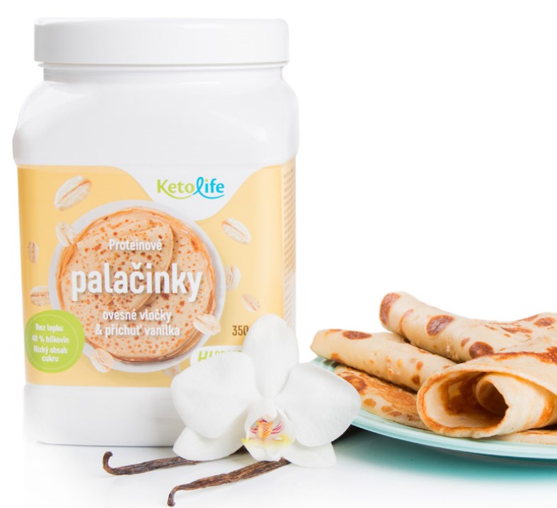 Zobrazit detail výrobku KetoLife Proteinové palačinky - Ovesné vločky a příchuť vanilka 350 g + 2 měsíce na vrácení zboží