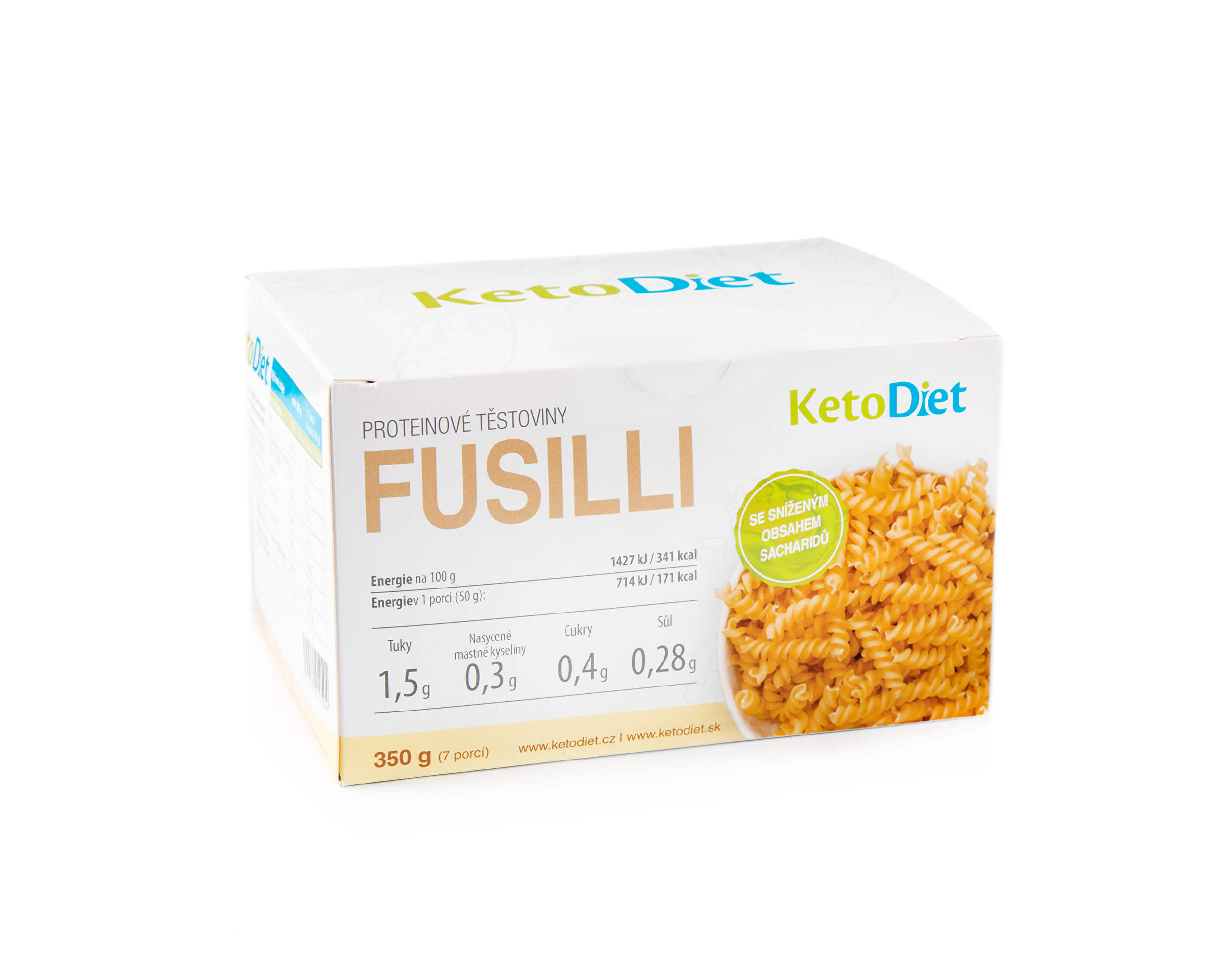 Zobrazit detail výrobku KetoDiet Proteinové těstoviny FUSILLI (7 porcí)