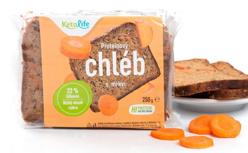 Zobrazit detail výrobku KetoLife Proteinový chléb - S mrkví 250 g + 2 měsíce na vrácení zboží