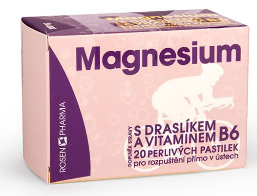 Zobrazit detail výrobku ROSENPHARMA Rosen Magnesium 300 mg perlivé pastilky 20 ks