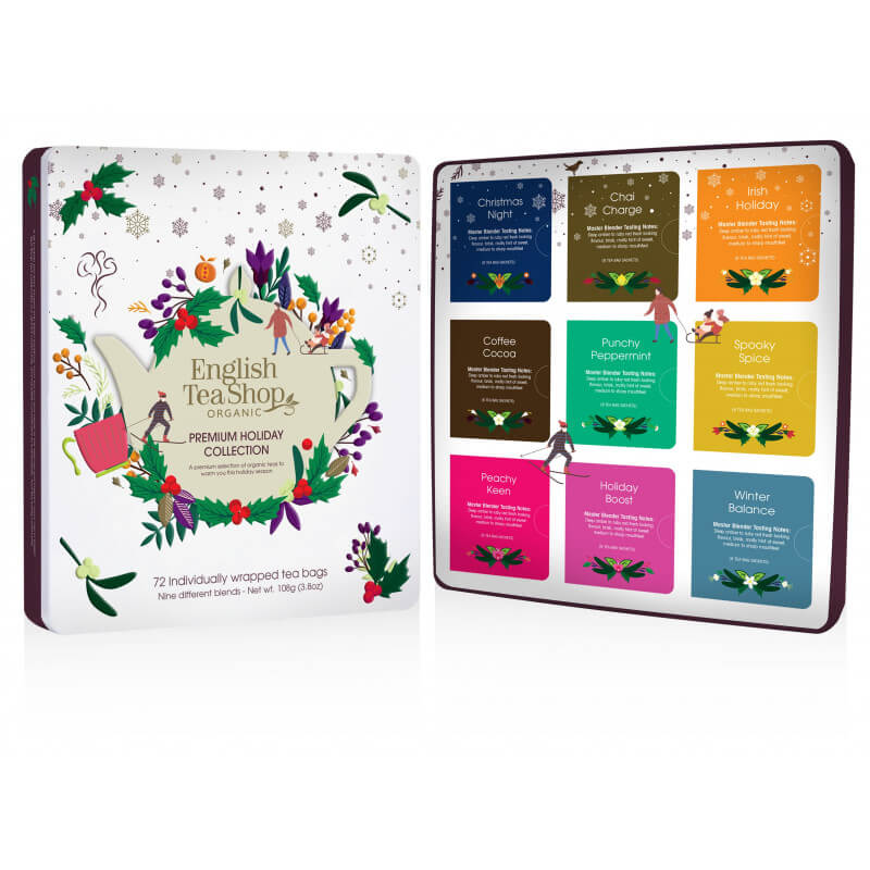 Zobrazit detail výrobku English Tea Shop Dárková sada Vánoční bílá BIO v plechové kazetě 72 sáčků