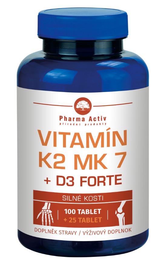 Zobrazit detail výrobku Pharma Activ VITAMIN K2 MK7 + D3 FORTE 1000 I.U. 125 tablet + 2 měsíce na vrácení zboží