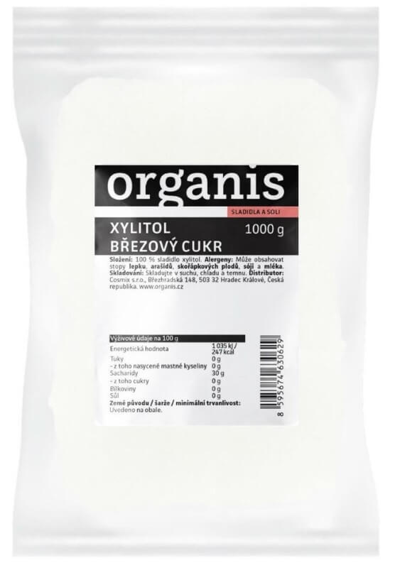 Zobrazit detail výrobku Organis Xylitol - březový cukr 1000 g + 2 měsíce na vrácení zboží
