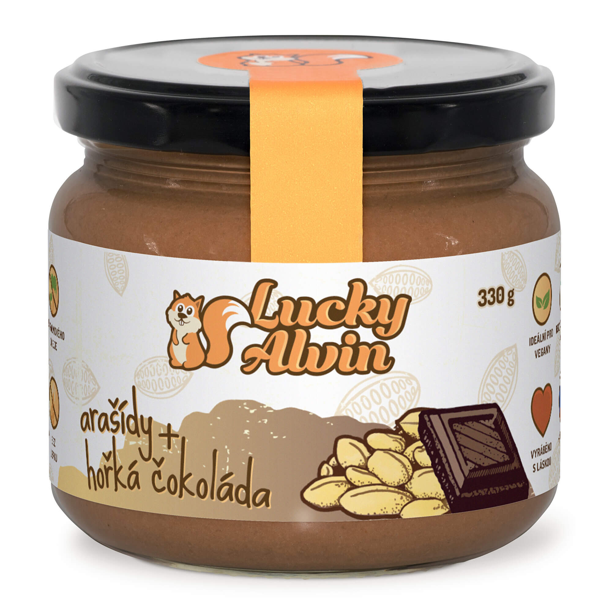 Zobrazit detail výrobku Lucky Alvin Arašídy + hořká čokoláda krém 330 g + 2 měsíce na vrácení zboží