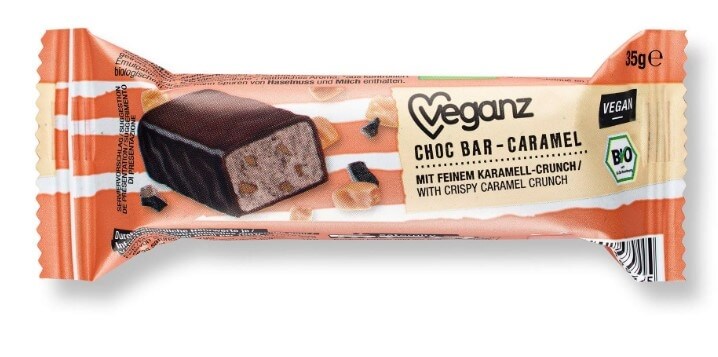 Zobrazit detail výrobku Veganz Čokoládová tyčinka s karamelem, Bio 35 g