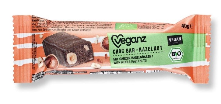 Veganz Čokoládová tyčinka s nugátem, Bio 40 g