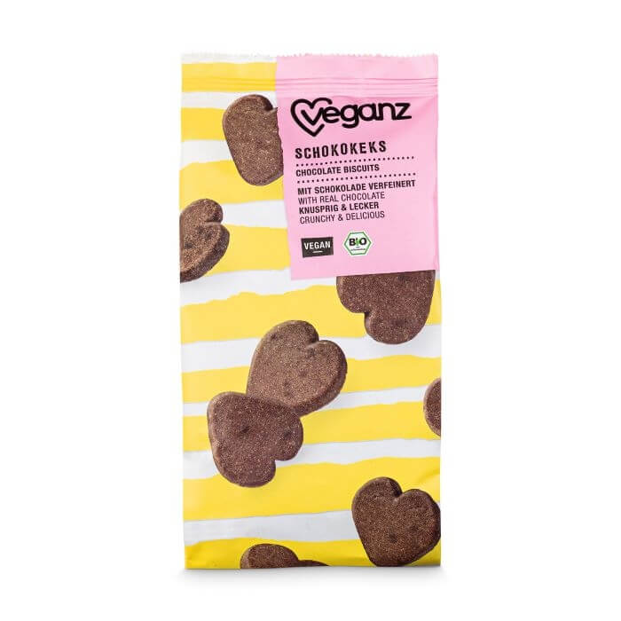 Zobrazit detail výrobku Veganz Čokoládové sušenky, Bio 150 g + 2 měsíce na vrácení zboží