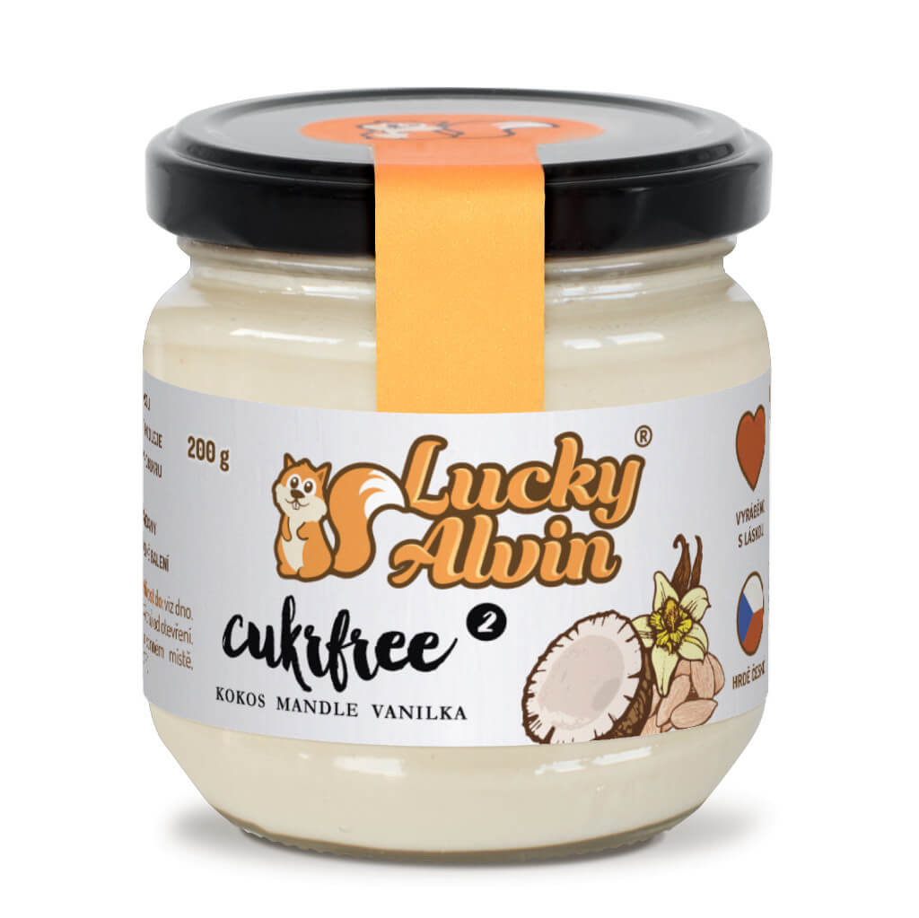Zobrazit detail výrobku Lucky Alvin Cukrfree? kokosovo mandlový krém 200 g + 2 měsíce na vrácení zboží
