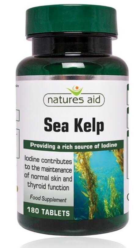 Natures Aid Jód (z mořského kelpu) 180 tablet + 2 měsíce na vrácení zboží