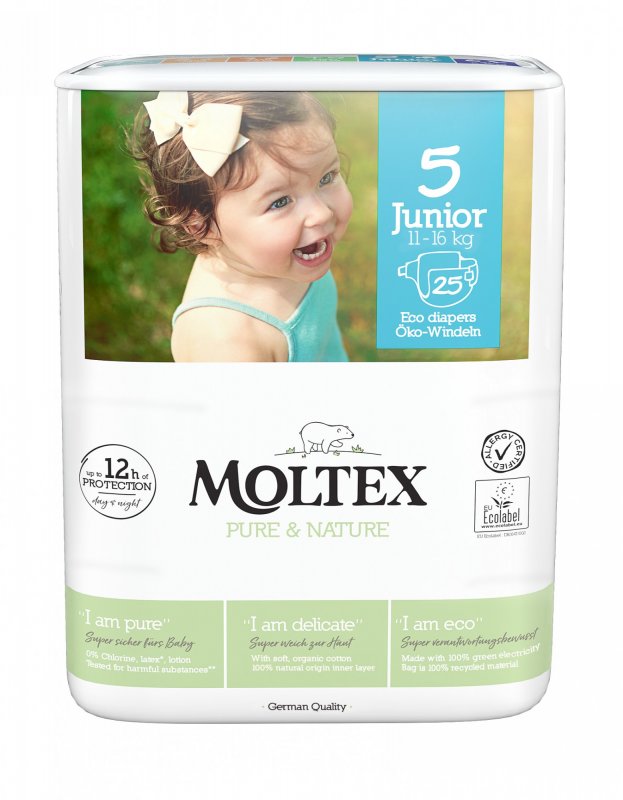 Zobrazit detail výrobku Moltex Pure & Nature Plenky Moltex Pure & Nature Junior 11-16 kg (25 ks)