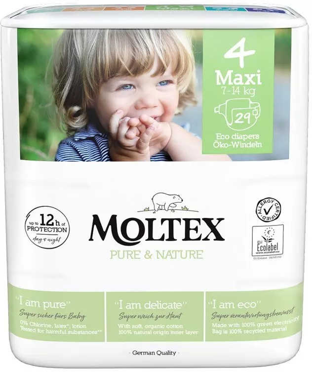 Zobrazit detail výrobku Moltex Pure & Nature Plenky Moltex Pure & Nature Maxi 7-14 kg (29 ks)
