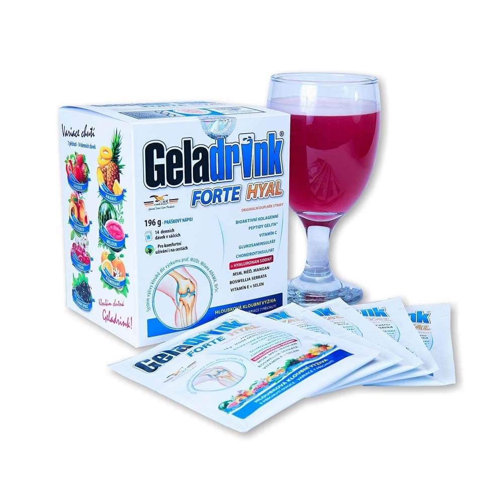 Zobrazit detail výrobku Geladrink Geladrink forte HYAL nápoj 7 příchutí 14 x 14 g + 2 měsíce na vrácení zboží