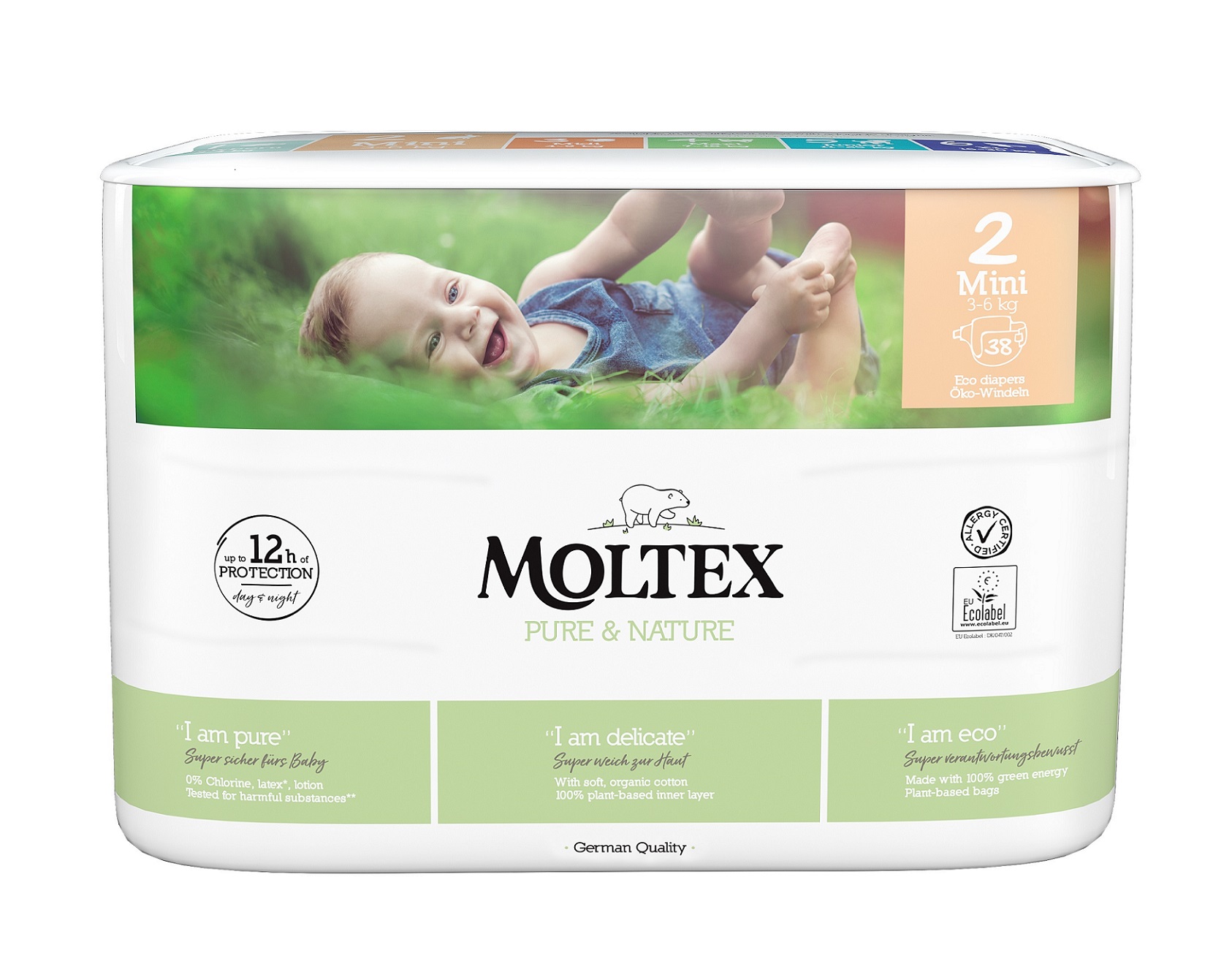 Zobrazit detail výrobku Moltex Pure & Nature Plenky Moltex Pure & Nature Mini 3-6 kg (38 ks)