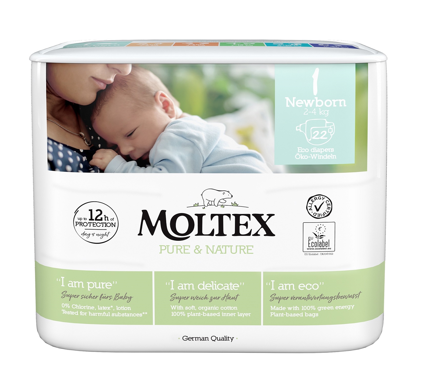 Zobrazit detail výrobku Moltex Pure & Nature Plenky Moltex Pure & Nature Newborn 2-4 kg (22 ks)