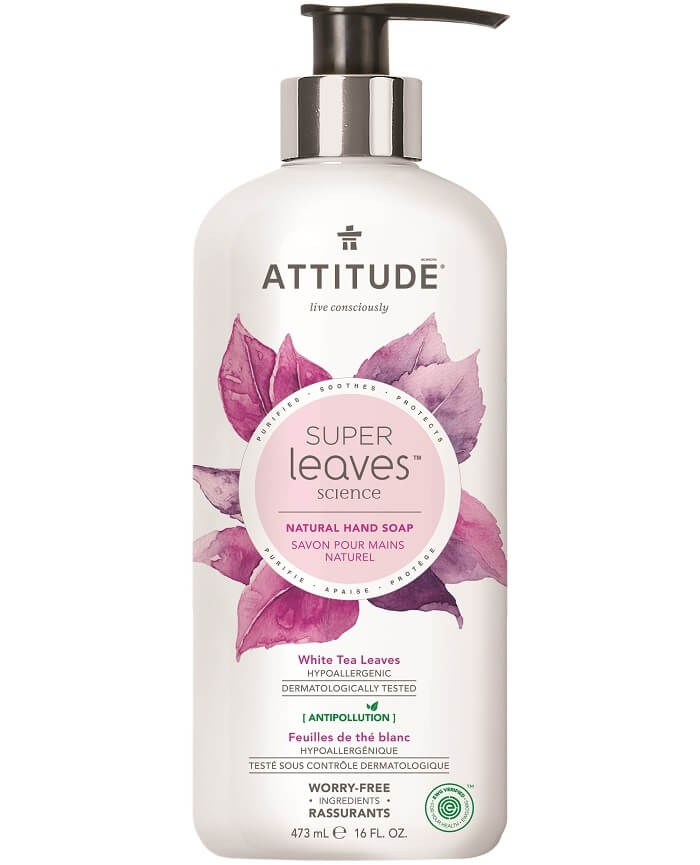 Zobrazit detail výrobku Attitude Přírodní mýdlo na ruce Super Leaves s detoxikačním účinkem - čajové listy 473 ml + 2 měsíce na vrácení zboží