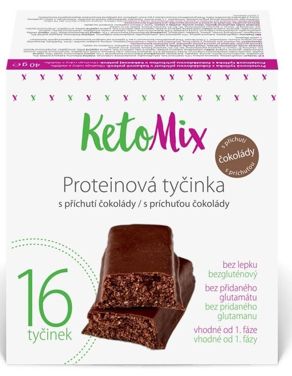 Zobrazit detail výrobku KetoMix Proteinové tyčinky s příchutí čokolády 16 x 40 g