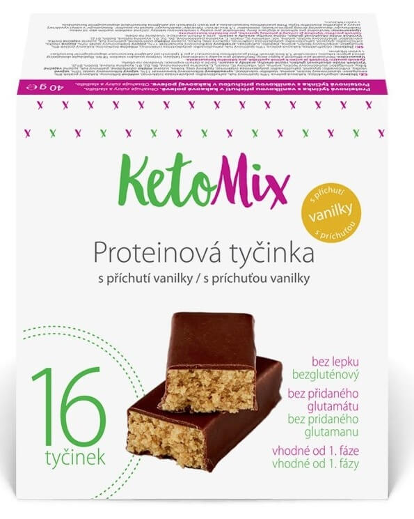 Zobrazit detail výrobku KetoMix Proteinové tyčinky s příchutí vanilky 16 x 40 g + 2 měsíce na vrácení zboží