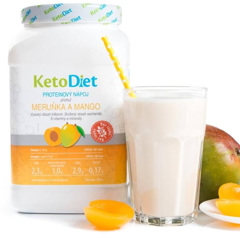 Zobrazit detail výrobku KetoDiet Proteinový nápoj příchuť meruňka a mango 35 porcí + 2 měsíce na vrácení zboží