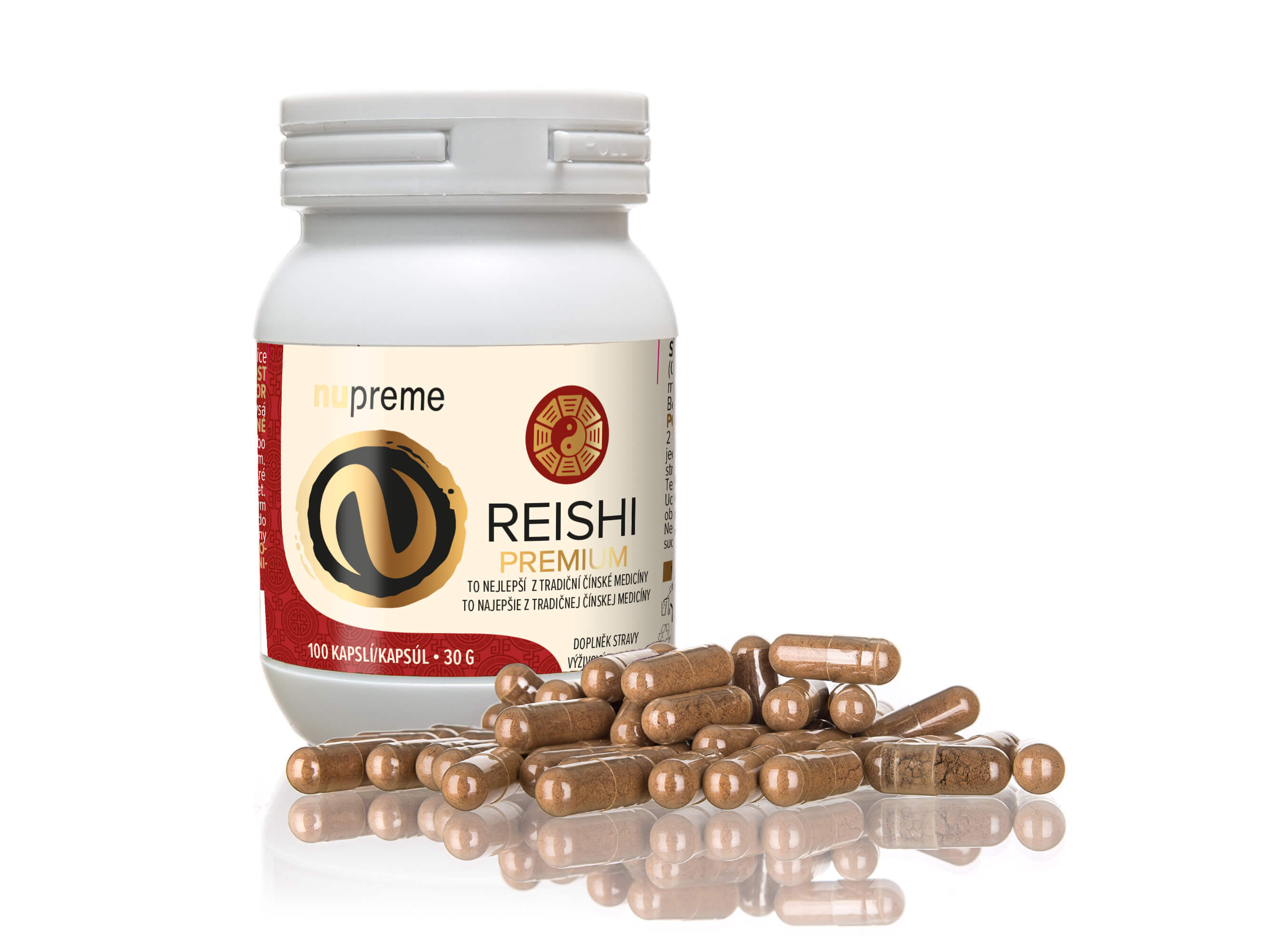 Zobrazit detail výrobku Nupreme Reishi extract 30% 100 kapslí + 2 měsíce na vrácení zboží