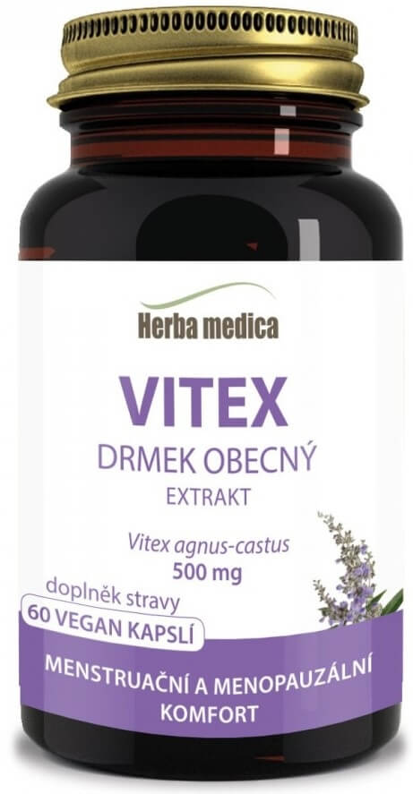Zobrazit detail výrobku HerbaMedica Vitex - Drmek obecný 500 mg - 60 pilulek + 2 měsíce na vrácení zboží
