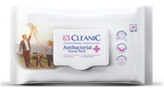 Zobrazit detail výrobku Cyndicate Antibakteriální ubrousky CLEANIC 40 ks + 2 měsíce na vrácení zboží