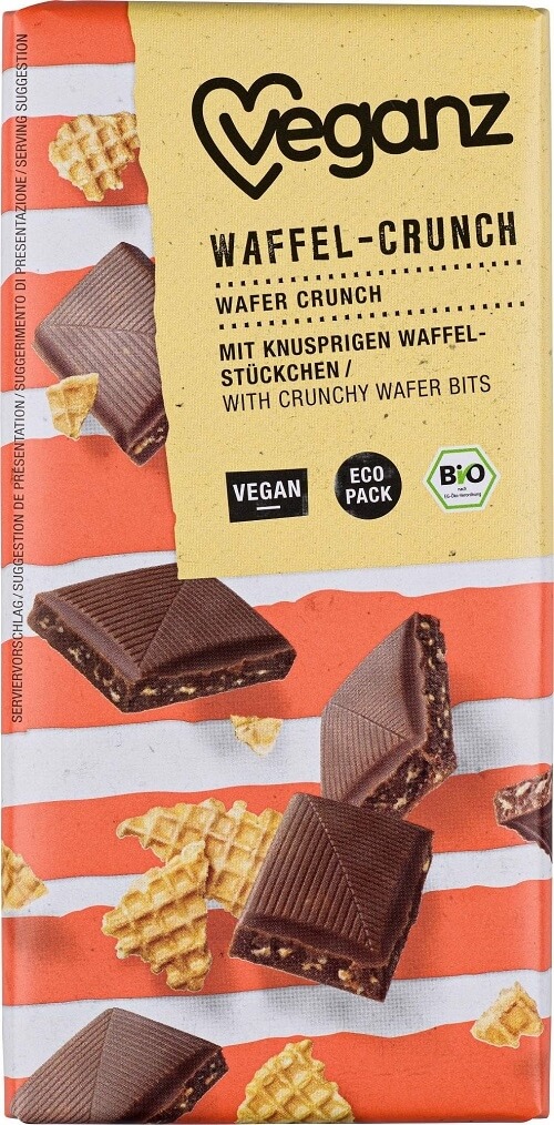 Zobrazit detail výrobku Veganz Čokoláda s křupavými vaflemi, Bio 80 g + 2 měsíce na vrácení zboží