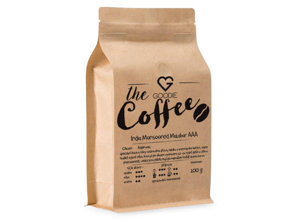 Zobrazit detail výrobku Goodie Káva zrnková - India Monsooned Malabar AAA 100 g Zobrazit detail výrobku Goodie Káva zrnková - India Monsooned Malabar AAA 100 g