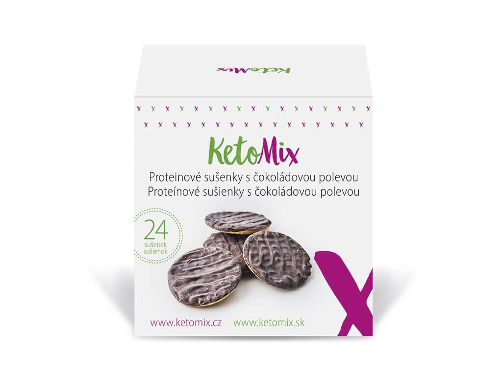 Zobrazit detail výrobku KetoMix Proteinové sušenky s čokoládovou polevou (24 sušenek) + 2 měsíce na vrácení zboží