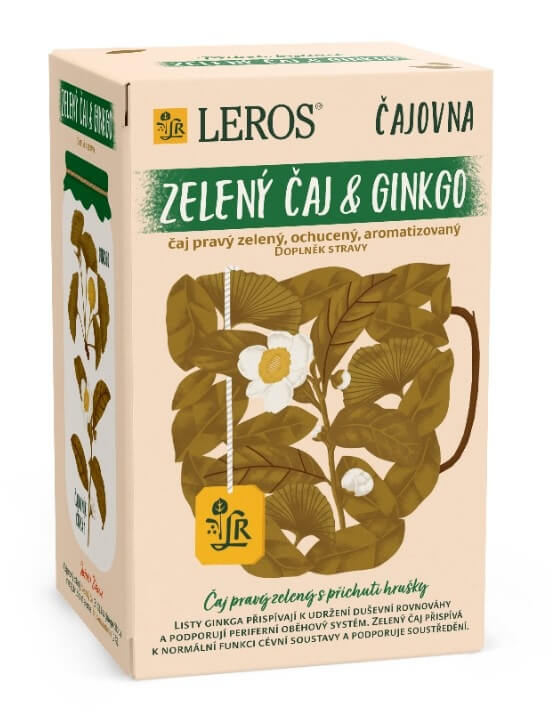 Zobrazit detail výrobku LEROS Čajovna Zelený čaj Ginkgo 20 x 2 g + 2 měsíce na vrácení zboží