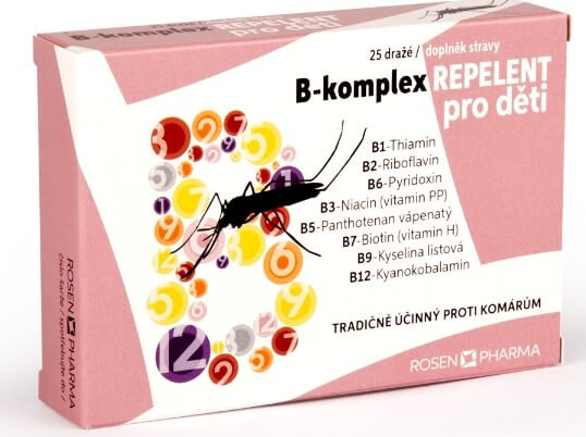 Zobrazit detail výrobku Rosenpharma Rosen B-komplex REPELENT pro děti 25 tablet + 2 měsíce na vrácení zboží