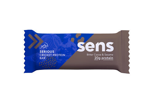 Zobrazit detail výrobku SENS SENS Serious Protein tyčinka s cvrččí moukou - Hořké kakao & Sezam 60 g + 2 měsíce na vrácení zboží