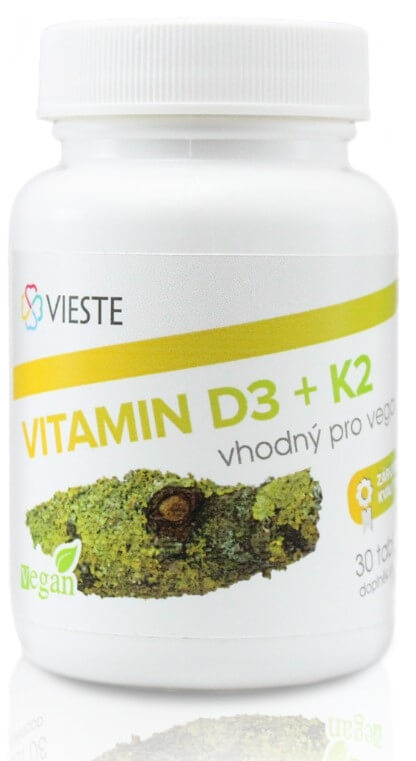 Zobrazit detail výrobku Vieste Vitamin D3 + K2 30 tablet + 2 měsíce na vrácení zboží
