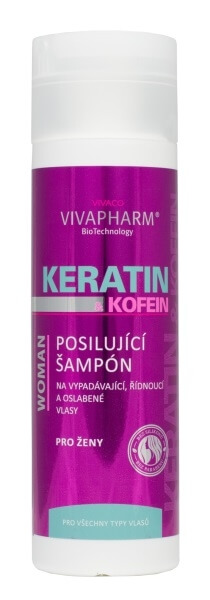 Vivaco Keratinový posilující šampon s kofeinem pro ženy 200 ml