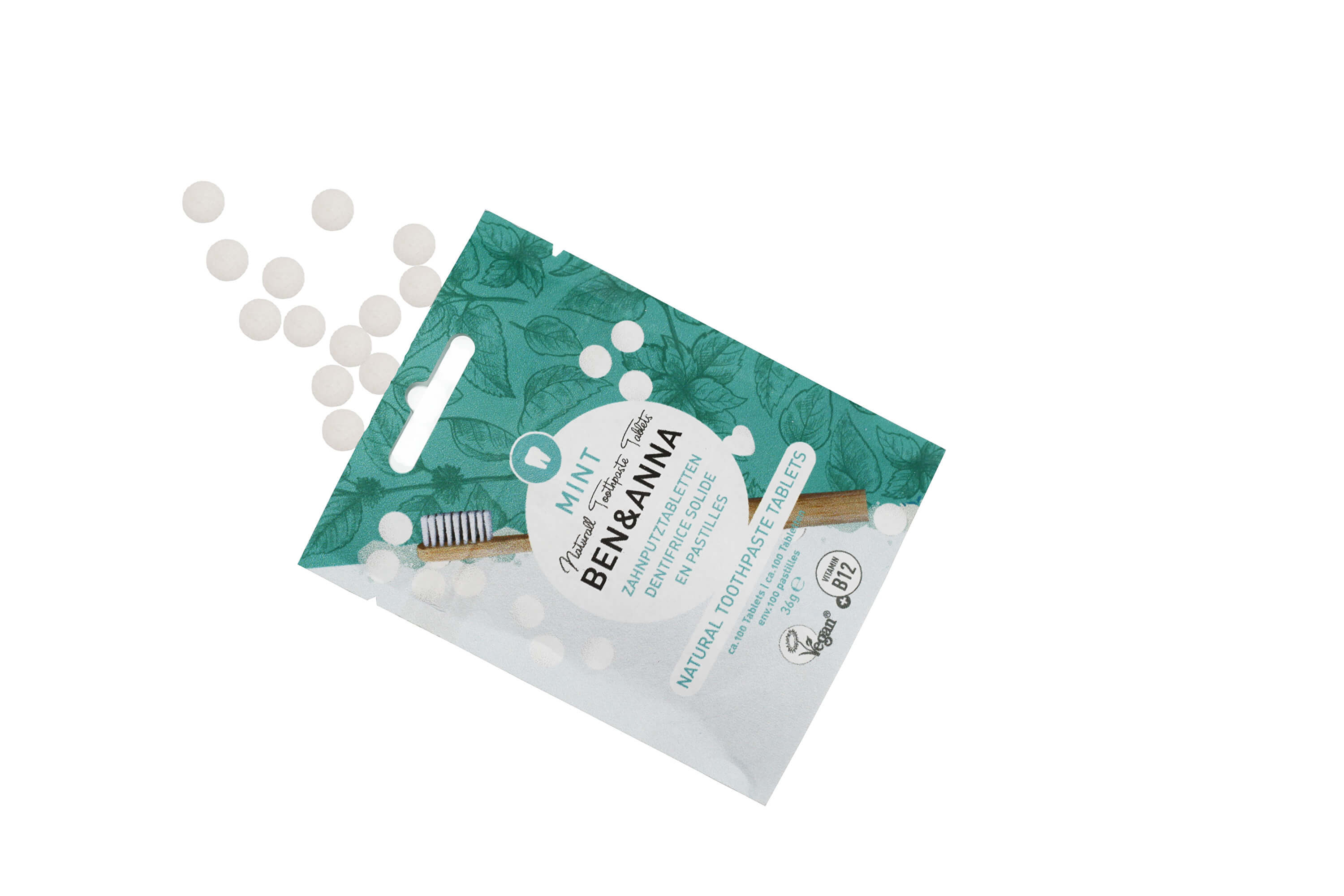 Zobrazit detail výrobku BEN & ANNA Zubní pasta v tabletách bez fluoridu MINT 100 ks + 2 měsíce na vrácení zboží