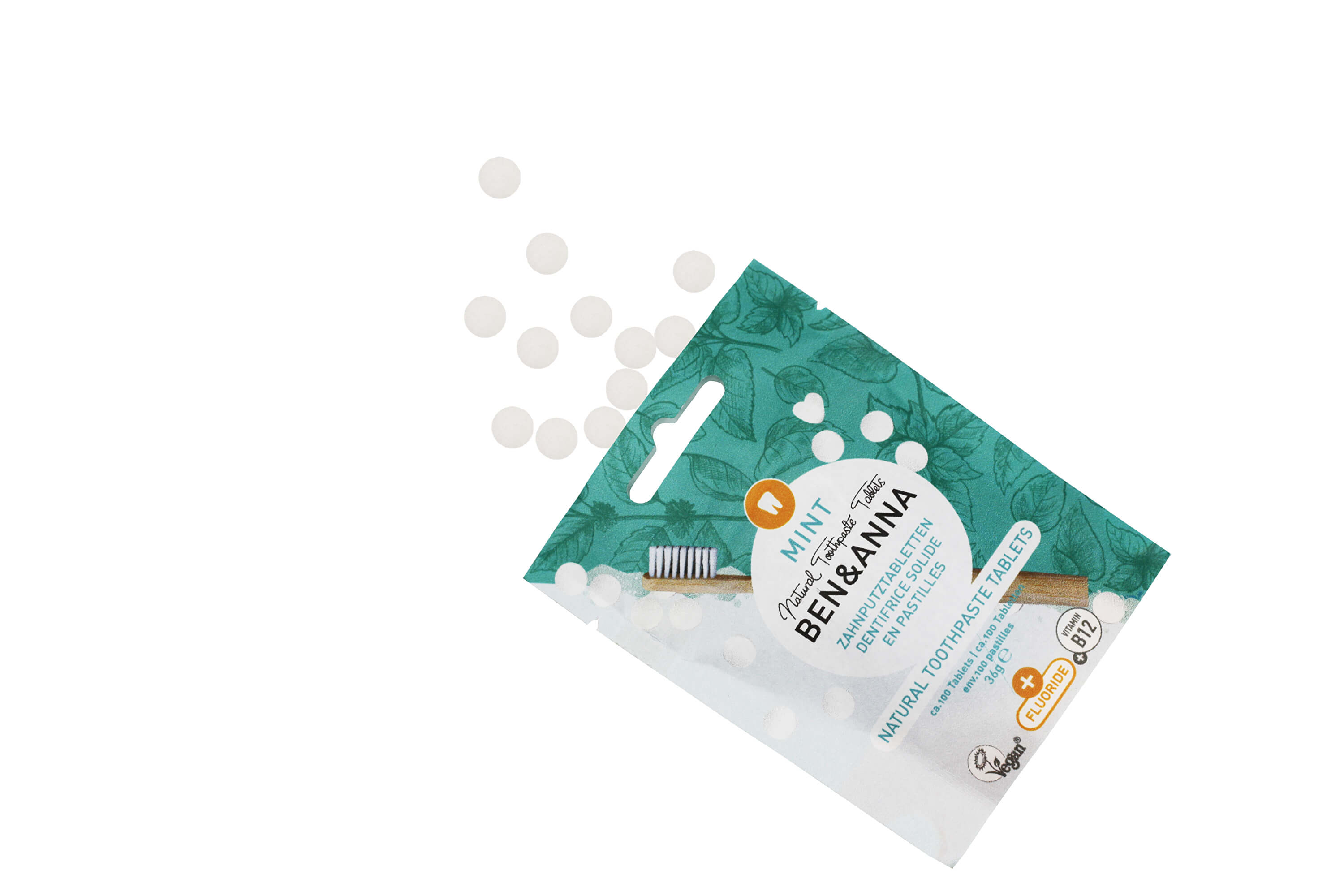 Zobrazit detail výrobku BEN & ANNA Zubní pasta v tabletách s fluoridem MINT 100 ks + 2 měsíce na vrácení zboží