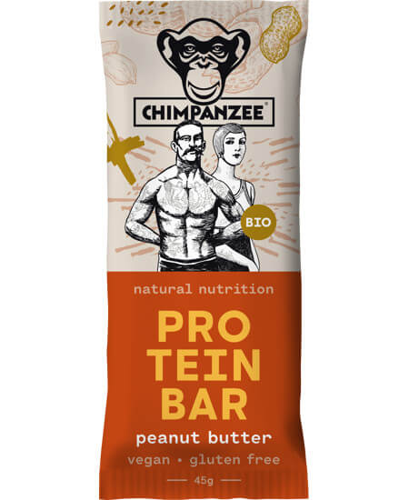 Zobrazit detail výrobku Chimpanzee Bio protein bar Peanut Butter 45 g + 2 měsíce na vrácení zboží
