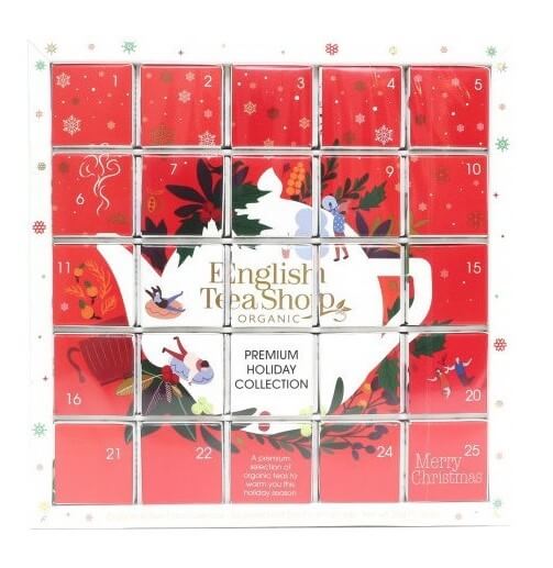 Zobrazit detail výrobku English Tea Shop Adventní kalendář Puzzle červené BIO 25 pyramidek