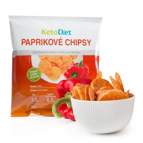 Zobrazit detail výrobku KetoDiet Proteinové chipsy s příchutí papriky - 25 g - 1 porce + 2 měsíce na vrácení zboží