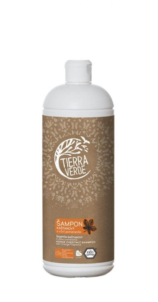 Zobrazit detail výrobku Tierra Verde Kaštanový šampon pro posílení vlasů s vůní pomeranče 1 l + 2 měsíce na vrácení zboží